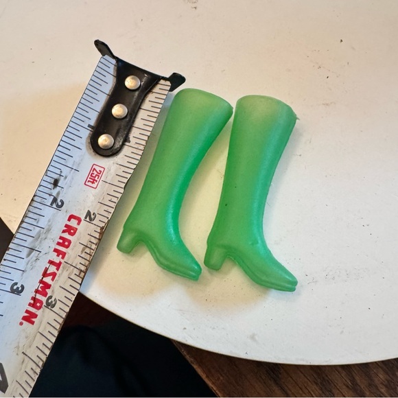 Vintage 1970s Hong Kong Barbie Francie Tall Green Boots Mod Retro - Picture 2 of 3